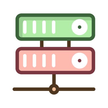 sunucu depolama veritabanı vektör çizim 