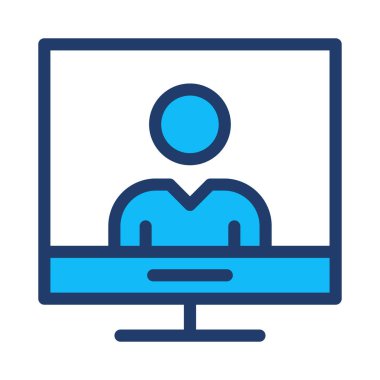 kullanıcı profili düz simgesi beyaz arka plan, vektör, illüstrasyon izole