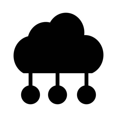 Ağ düz simgesi beyaz arka plan, vektör, illüstrasyon izole bulut