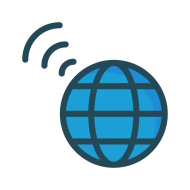 küresel internet dünya vektör çizim 