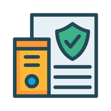 PC bilgisayar güvenli vektör çizim 