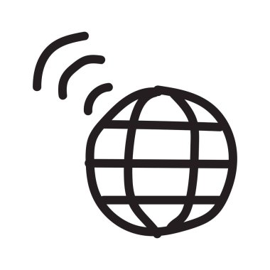 Dünya ağ bağlantısı düz simgesi beyaz arka plan, vektör, illüstrasyon izole 