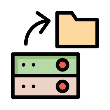 Depolama veritabanı sunucusu vektör çizim 