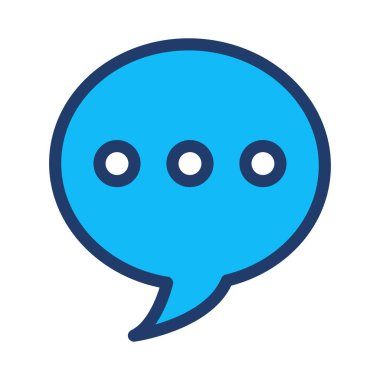 Sohbet iletisi kabarcık düz simgesi beyaz arka plan, vektör, illüstrasyon izole 