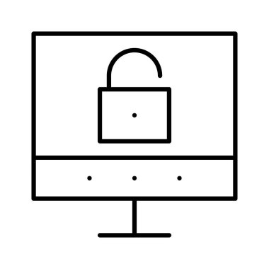 ekran monitör vektör çizim kilidini 