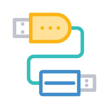 USB veri kablosu bağlantı noktası vektör çizim 