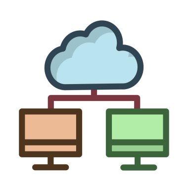 ağ depolama vektör çizim bulut 