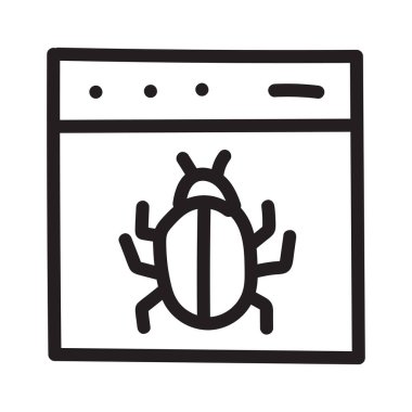 hata virüs düz simgesi beyaz arka plan, vektör, illüstrasyon izole