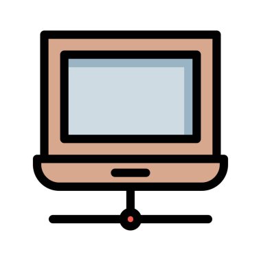 dizüstü bilgisayar paylaşımı ağ vektör çizim 