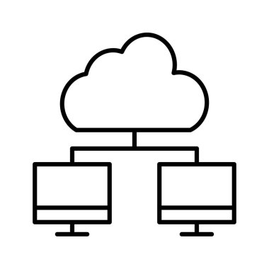 Ağ bulut bağlantı vektör çizim 