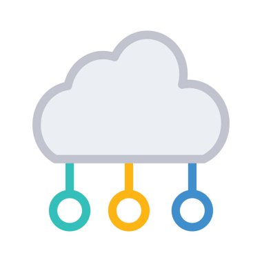 Ağ düz simgesi beyaz arka plan, vektör, illüstrasyon izole bulut