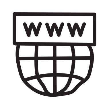 küresel Internet tarayıcı düz simgesi beyaz arka plan, vektör, illüstrasyon izole 