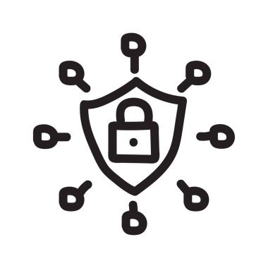 Beyaz arka plan, vektör, illüstrasyon izole güvenli kalkan düz simgesi