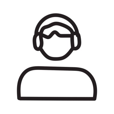 destek hizmeti kullanıcı düz simgesi beyaz arka plan, vektör, illüstrasyon izole