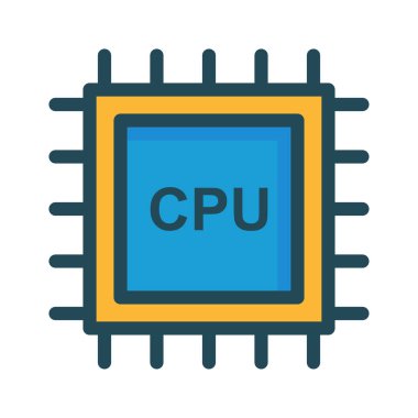 CPU işlemci çip vektör çizim 