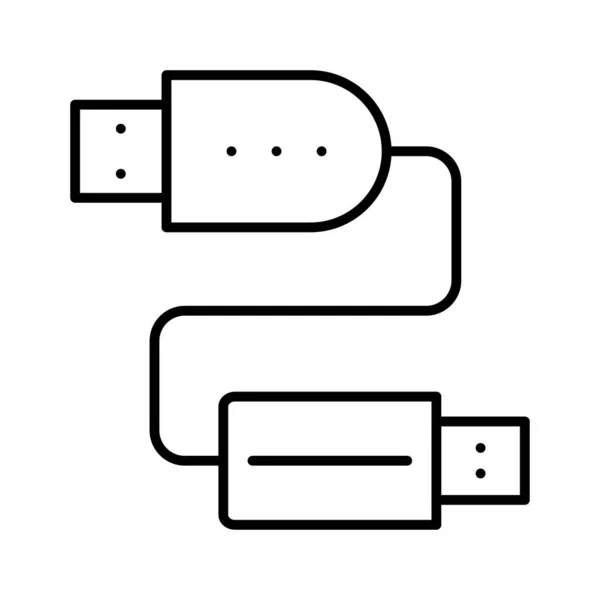 Usb Datakabel Poort Vectorillustratie — Stockvector