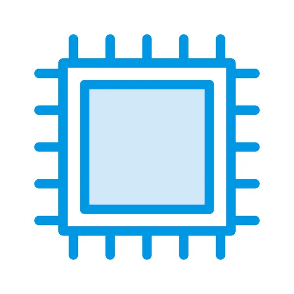 Icono Plano Del Chip Del Procesador Cpu Aislado Fondo Blanco — Archivo Imágenes Vectoriales