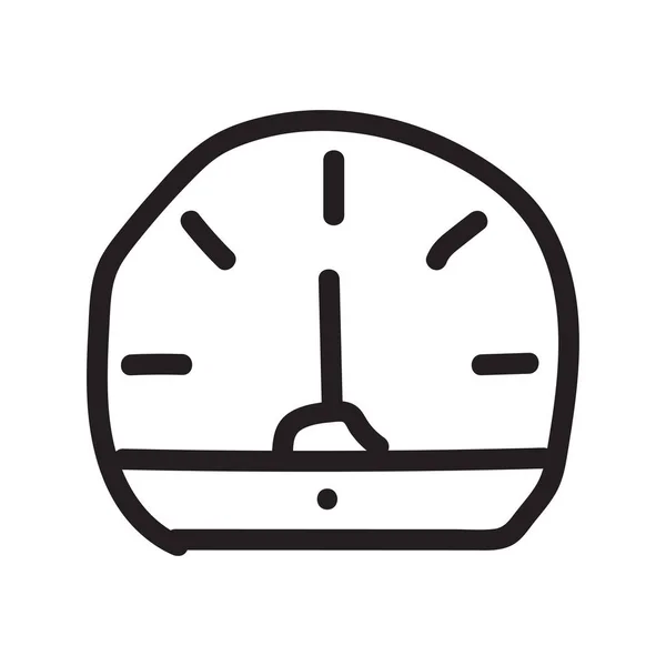 Спідометр Плоский Значок Ізольований Білому Фоні Вектор Ілюстрація — стоковий вектор