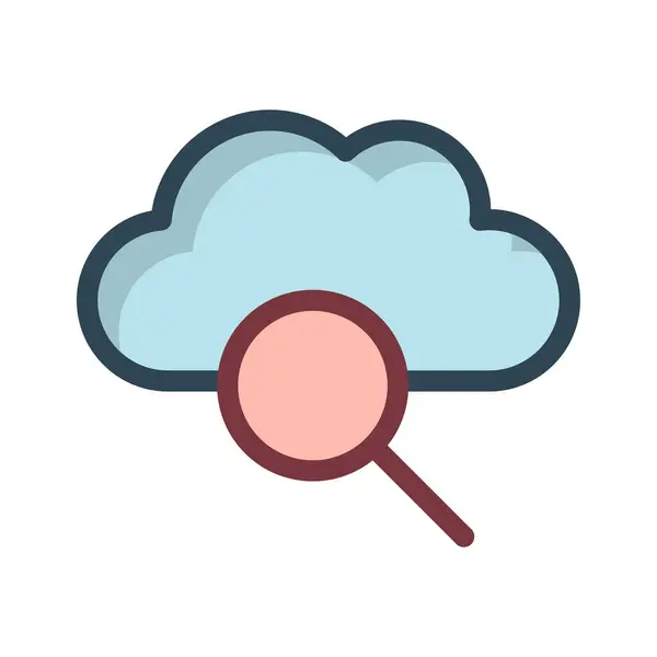 Búsqueda Lupa Nube Vector Ilustración — Archivo Imágenes Vectoriales