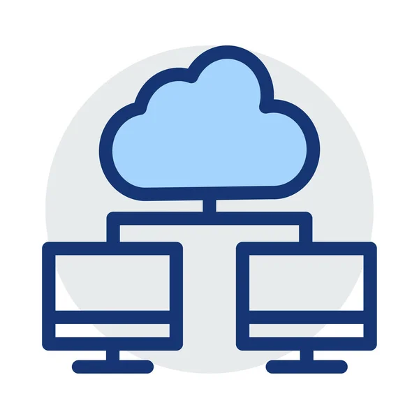 Illustrazione Del Vettore Archiviazione Della Rete Cloud Computing — Vettoriale Stock