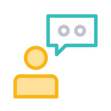 profil kullanıcı ileti düz simgesi beyaz arka plan, vektör, illüstrasyon izole ile 