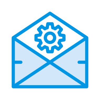 Mesaj simgesiyle beyaz arka plan, vektör, illüstrasyon izole ayarı vites düz  