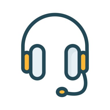 Destek Hizmetleri kulaklık vektör çizim 