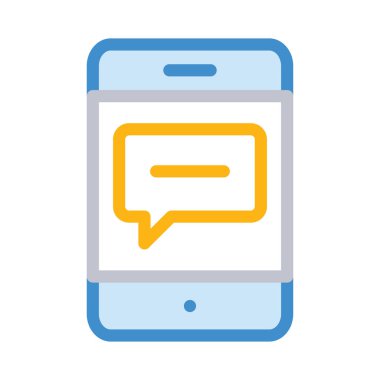 Sohbet iletisi kabarcık düz simgesi beyaz arka plan, vektör, illüstrasyon izole 