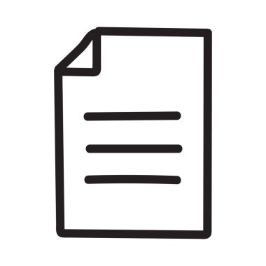 Belge düz simgesi beyaz arka plan, vektör, illüstrasyon izole 