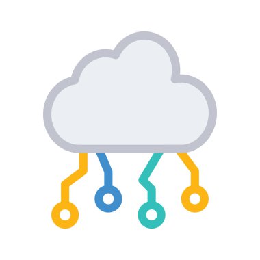 Ağ düz simgesi beyaz arka plan, vektör, illüstrasyon izole bulut