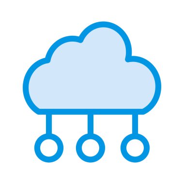 Ağ düz simgesi beyaz arka plan, vektör, illüstrasyon izole bulut