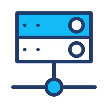 sunucu ağ veritabanı vektör çizim 