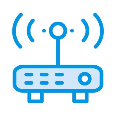 modem yönlendirici sinyali düz simgesi beyaz arka plan, vektör, illüstrasyon izole