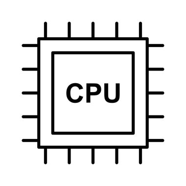 CPU işlemci çip vektör çizim 