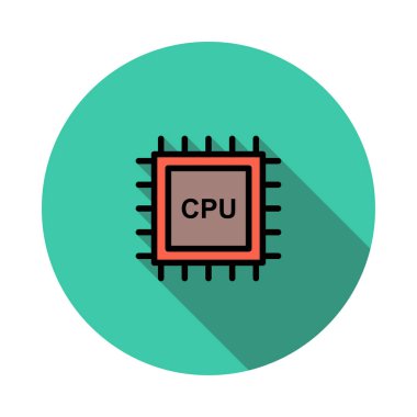 CPU işlemci çip vektör çizim   