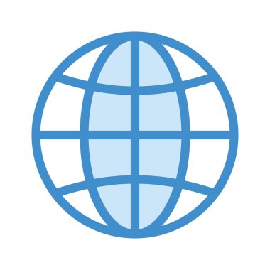 küresel Internet tarayıcı düz simgesi beyaz arka plan, vektör, illüstrasyon izole 