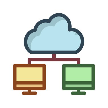 Ağ bulut bağlantı vektör çizim 