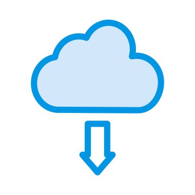 bulut depolama beyaz arka plan, vektör, illüstrasyon izole düz simge indir 