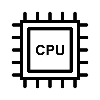 CPU işlemci çip vektör çizim 