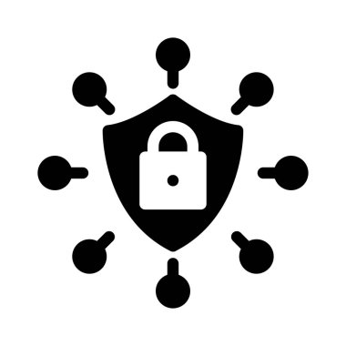 Beyaz arka plan, vektör, illüstrasyon izole güvenli kalkan düz simgesi