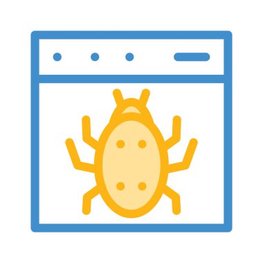 hata virüs düz simgesi beyaz arka plan, vektör, illüstrasyon izole