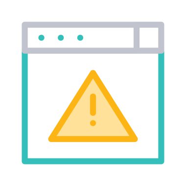 ünlem uyarı işareti düz simgesi beyaz arka plan, vektör, illüstrasyon izole