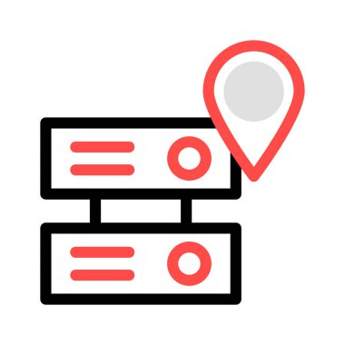 konumu harita sunucu vektör çizim 