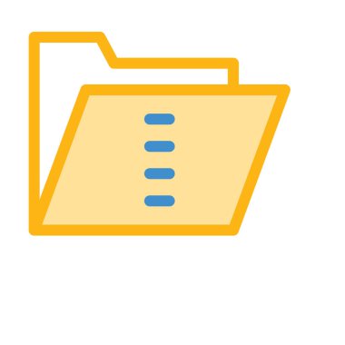 klasör düz simgesi beyaz arka plan, vektör, illüstrasyon izole