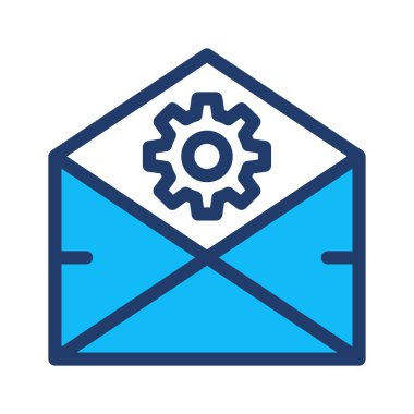 Mesaj simgesiyle beyaz arka plan, vektör, illüstrasyon izole ayarı vites düz  