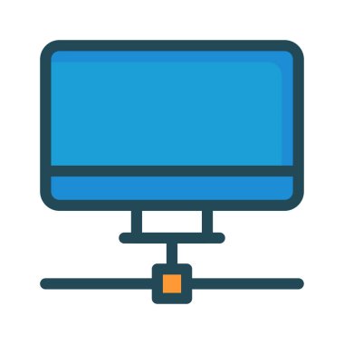 Ağ ekran paylaşım vektör çizim 