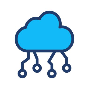 Ağ düz simgesi beyaz arka plan, vektör, illüstrasyon izole bulut