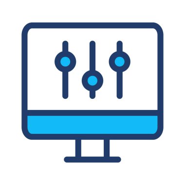 Denetim eşit kaymak düz simgesi beyaz arka plan, vektör, illüstrasyon izole 