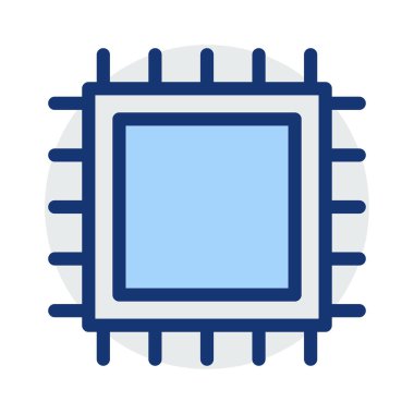 İşlemci Cpu vektör çizim chip 