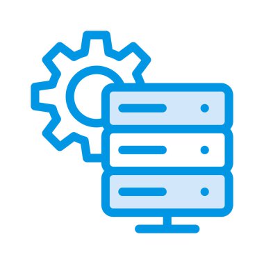 sunucu stroage ayarı vektör çizim 